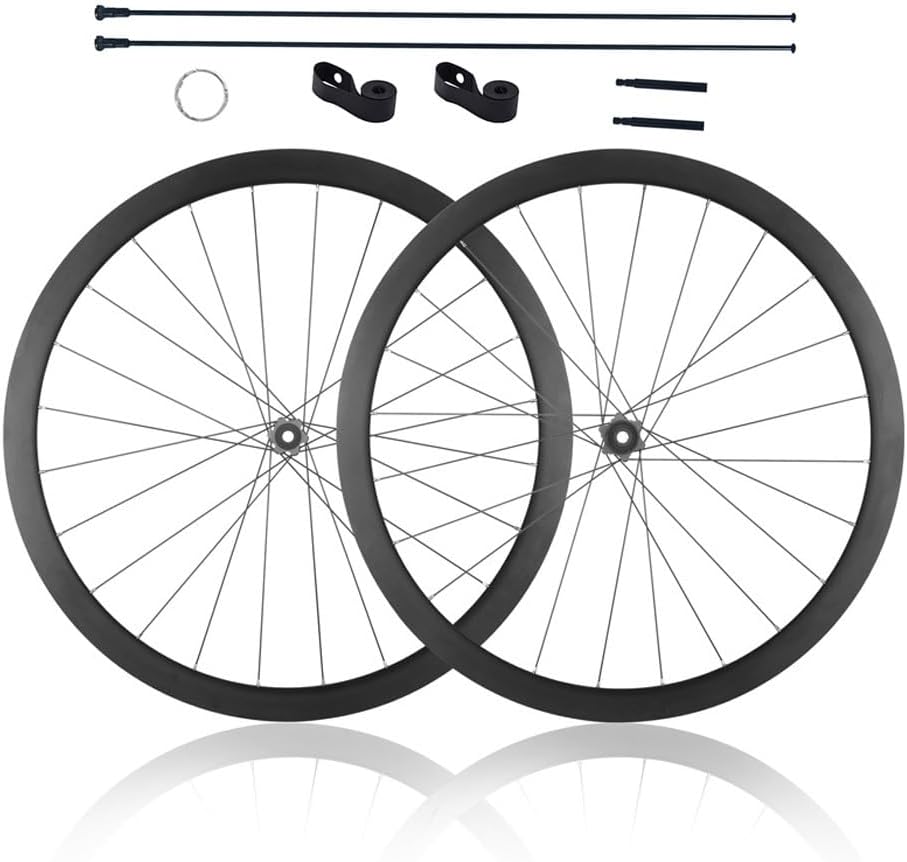 700C Gravel Road Bike Wheelset 30/35mm Ultralight Aluminum Double Wall Rims Center Lock Thru Axle, Tubeless Ready