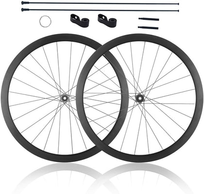 700C Gravel Road Bike Wheelset 30/35mm Ultralight Aluminum Double Wall Rims Center Lock Thru Axle, Tubeless Ready