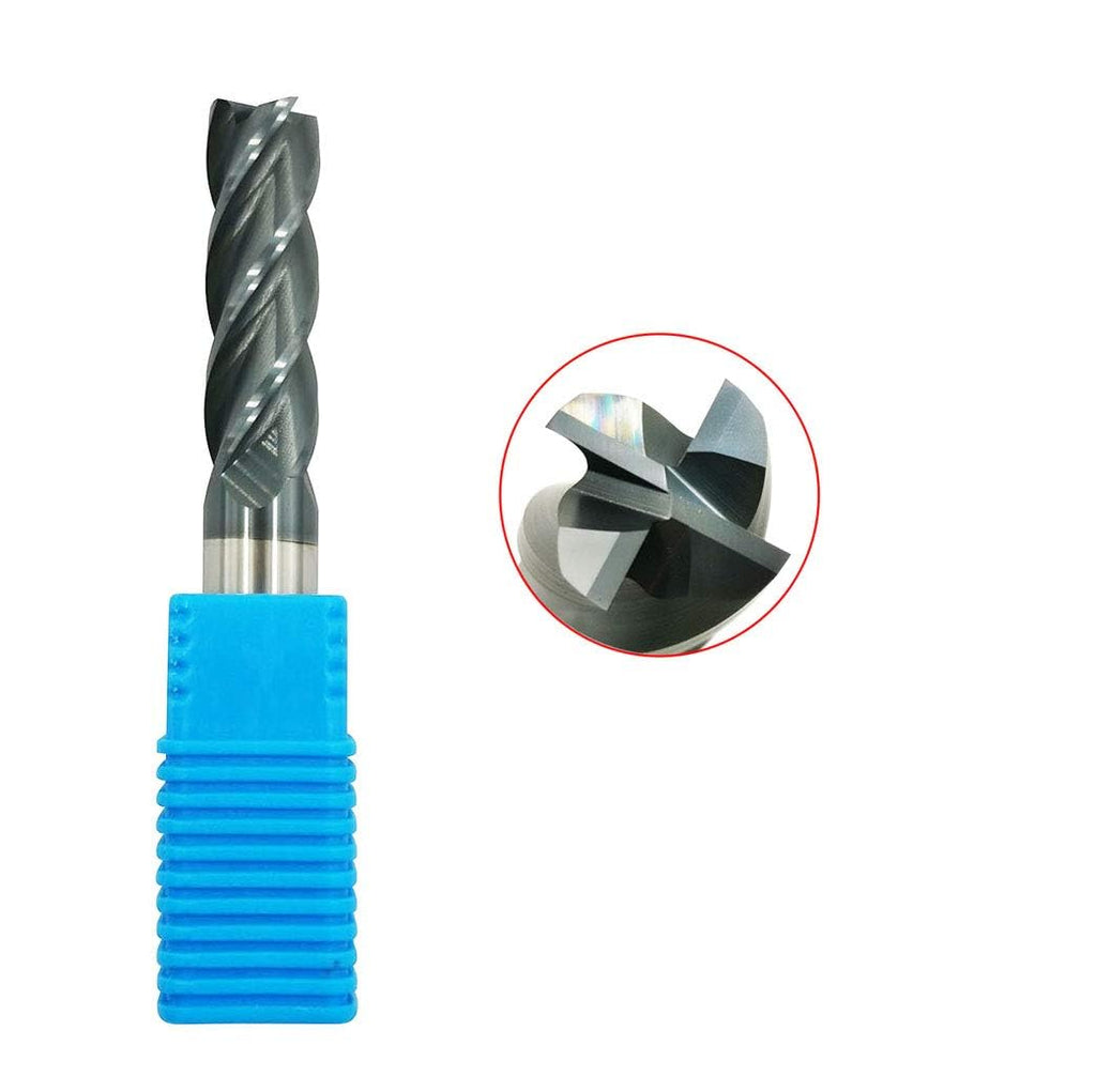 Carbide Square End Mill, HRC 45 Deg Single End 4 Flute AlTiN Coating Mill Bits (5, 5/8)