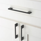 10 Pack Matte Black Zinc Cabinet Pulls 6.3"