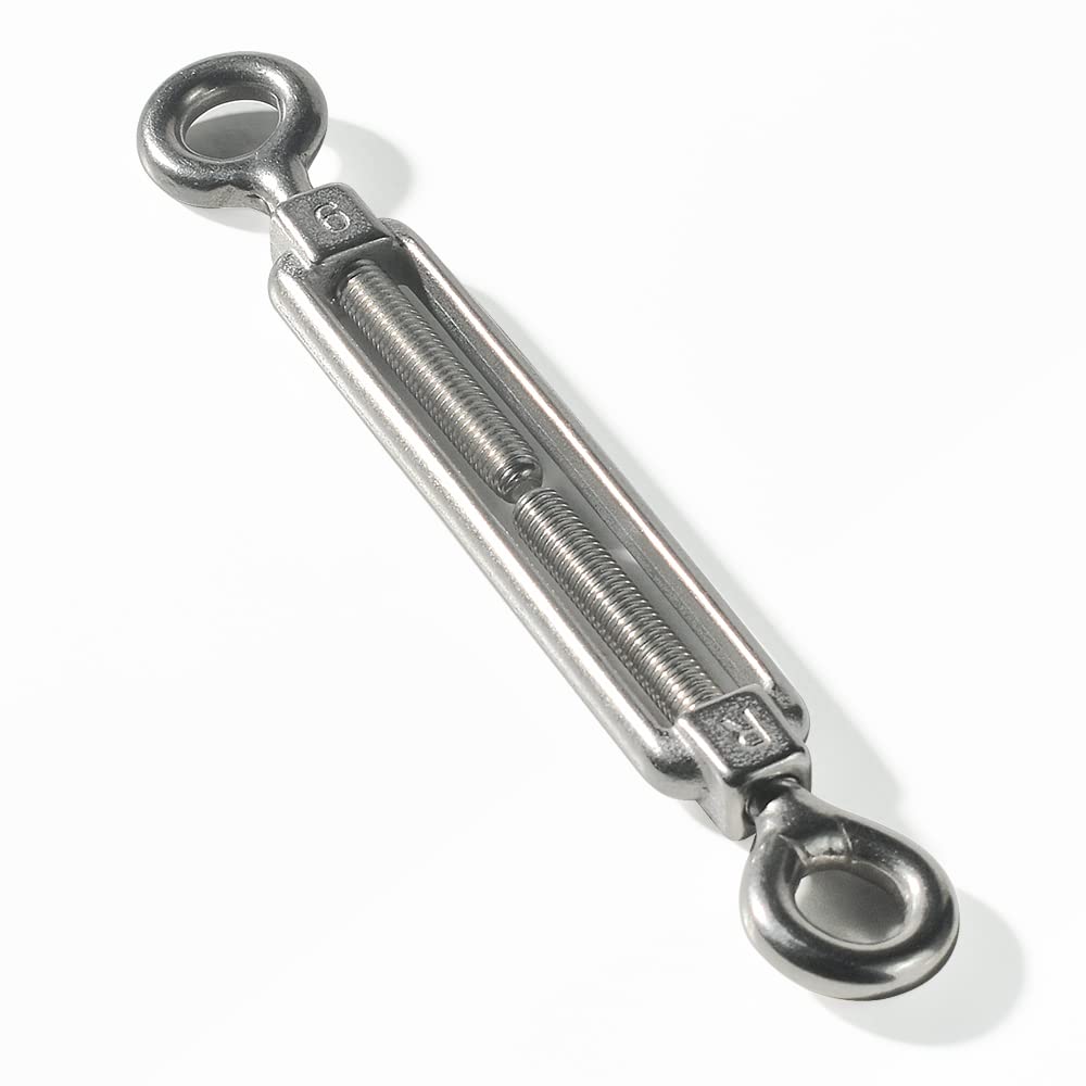 M6 Eye & Eye/O to O Turnbuckle 304 Stainless Steel, Hardware Kit for Wire Rope Tension Heavy Duty, for Sun Shade