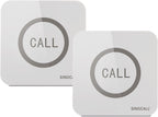 Restaurant Pager System, 2 Waterproof Wireless Call Buttons