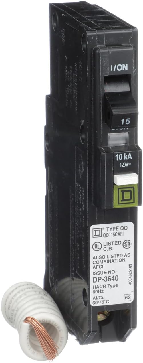 Square D by Schneider Electric Square D - QO115CAFI QO15A Arc Fault Breaker, Black
