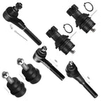 7pc Set Front Inner Outer Tie Rod End Ball Joint for Jeep