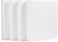 3-Ring Binder with Round Rings and Interior Pockets, 1-Inch, White, 4-Pack