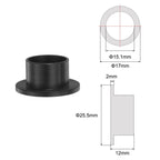 HARFINGTON 8pcs Flanged Sleeve Bearings Plastic Bushings 15.1mm Bore x 17mm OD x 12mm Length Black POM Bushings