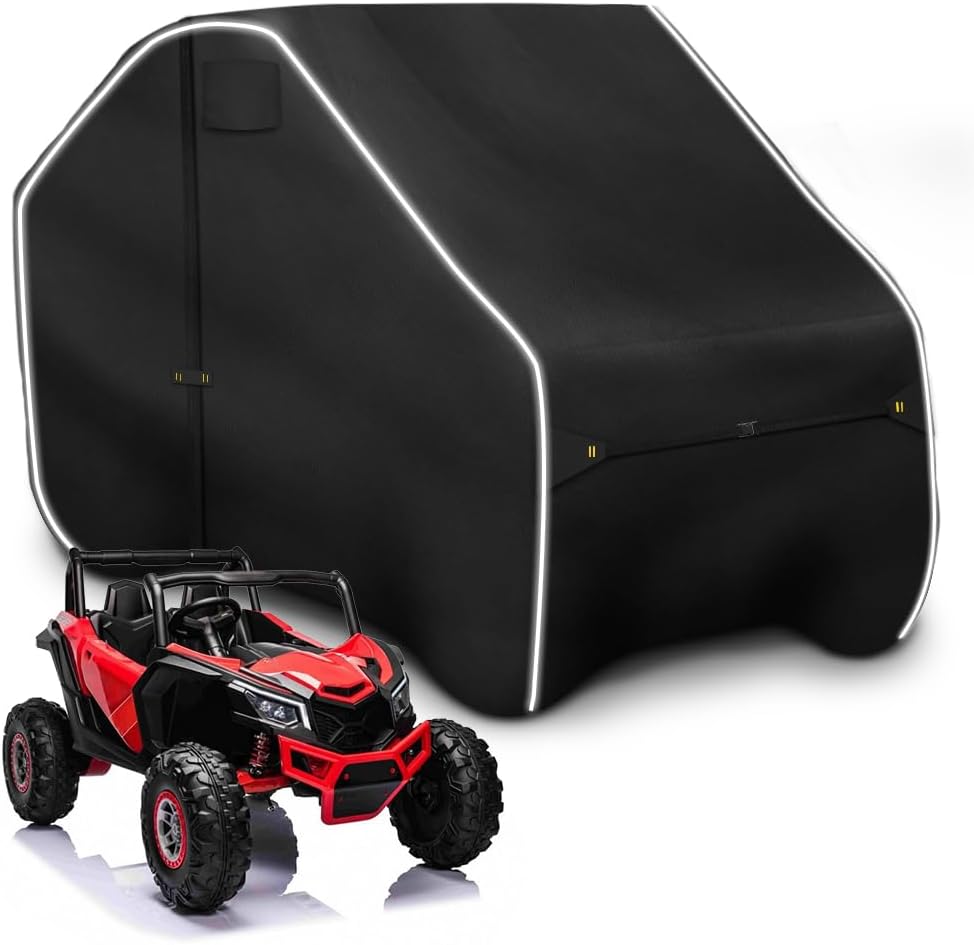 Fade and Tear Resistant UTV Cover with Reflective Strips,600D Heavy-Duty Waterproof 2-3 Seater Side by Side Covers