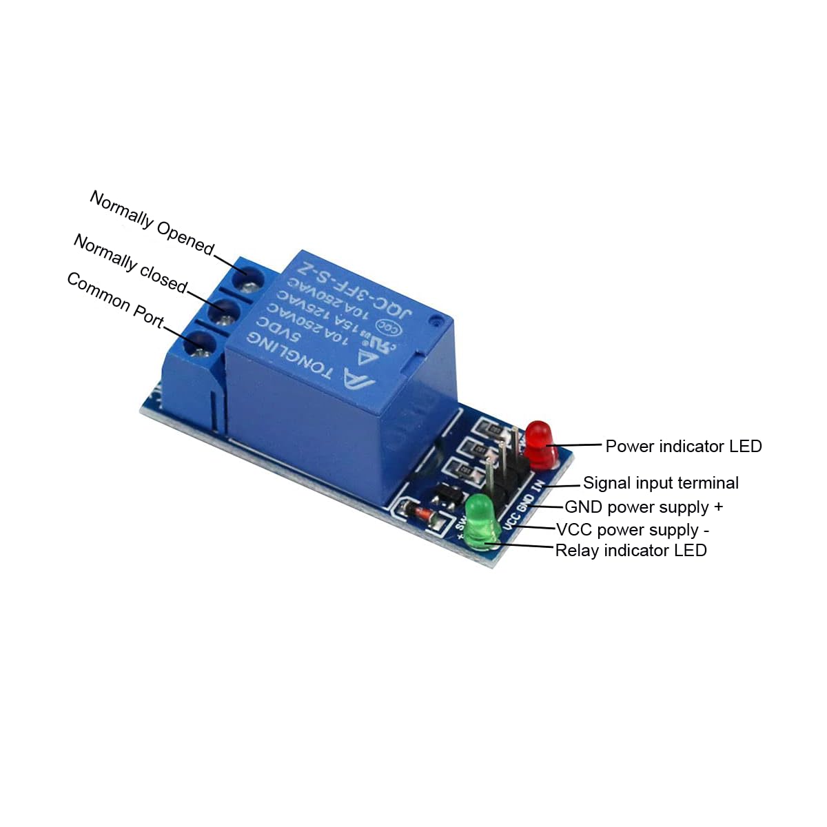 3PCS DC 5V 2mA 1 Channel Relay Module Board Shield Extension Board Relay Plate Low Level Trigger AC 250V/10A, DC 30V/10A