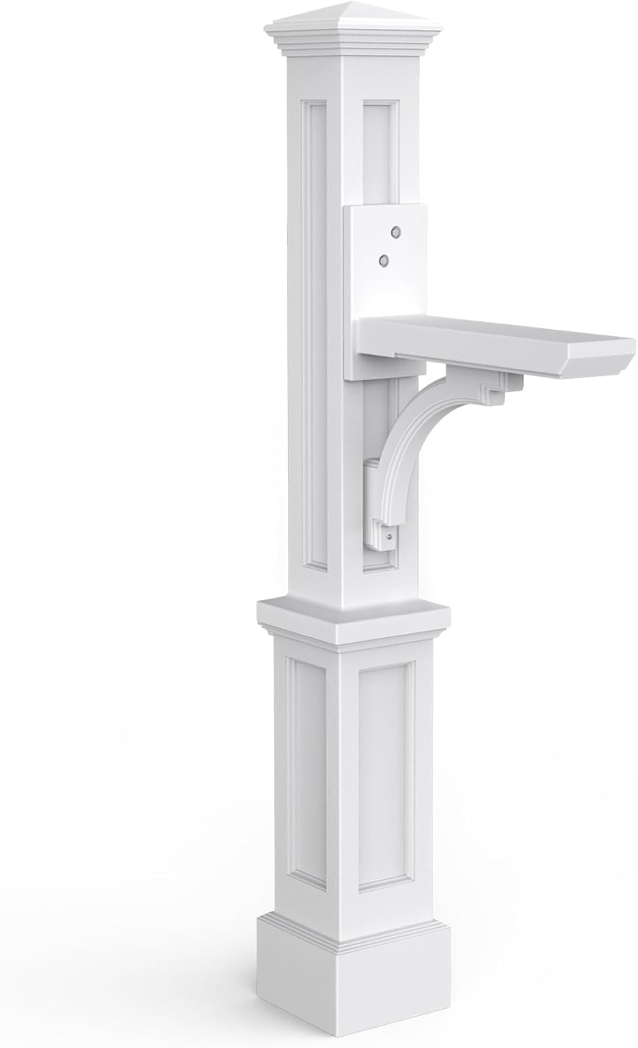 Newport Plus Decorative Mailbox Post, White | For post-mount mailboxes, Weather & fade resistant, All season, 15-year