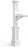 Newport Plus Decorative Mailbox Post, White | For post-mount mailboxes, Weather & fade resistant, All season, 15-year