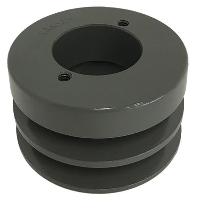 Double Groove 3.25" Cast Iron Electric Motor " H " Pulley/Sheave, Bushing Included, for 3/8" and 1/2" Top Width 3L/A/AK/4L/4LK Section V Belt, 2 Groove (1-3/8" Shaft / 1.375 Bore, 2AK32H)
