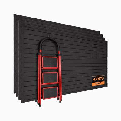 PVC Slatwall Panels, Garage Wall Storage, 4x8 ft Black 4-Pack