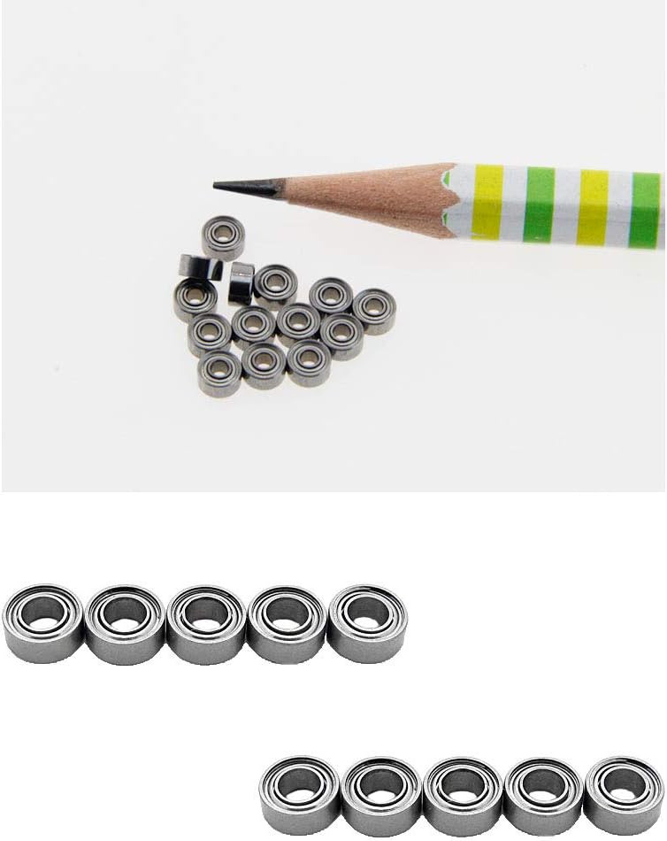 Ximimark 681ZZ (1x3x1 mm) Miniature Metal Shield Ball Bearings Wheel Roller Deep Groove Ball Bearing 10Pcs