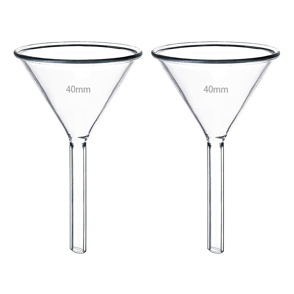 2pcs 40mm Tiny Glass Short Stem Funnels Set