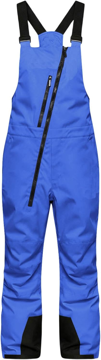 Snow Bibs Kids Waterproof Insulated Ski Bibs Girls Boys Snowboarding Overalls Athletic Snow Pants with Multi Pockets