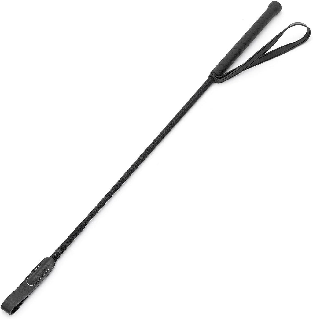 Equine Horse Riding Crop for Equestrian Training – Durable Fiberglass Shaft with Leather Slapper & Rubber Grip –