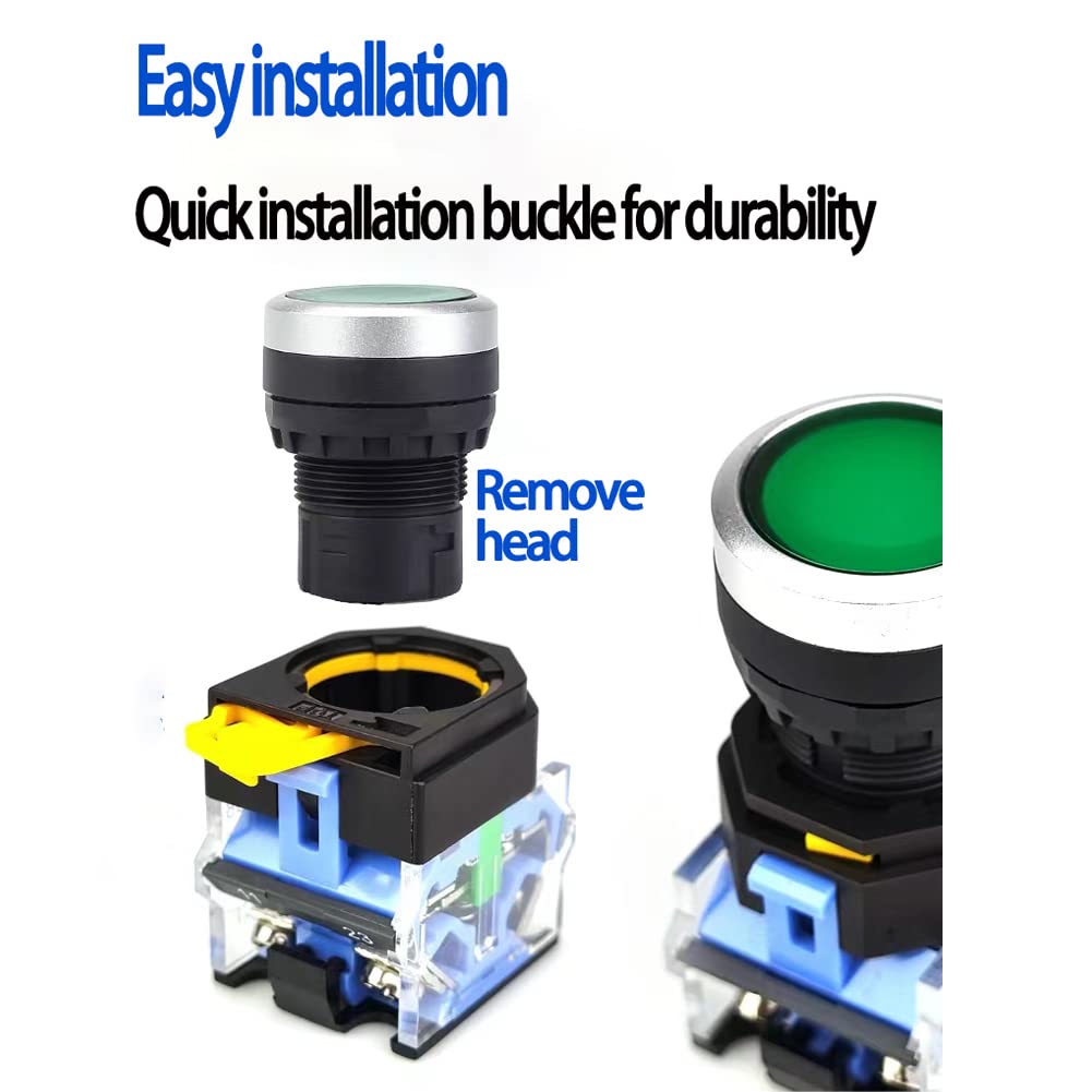 22mm Emergency Stop E-Stop Mushroom Green Momentary Push Button for Machine