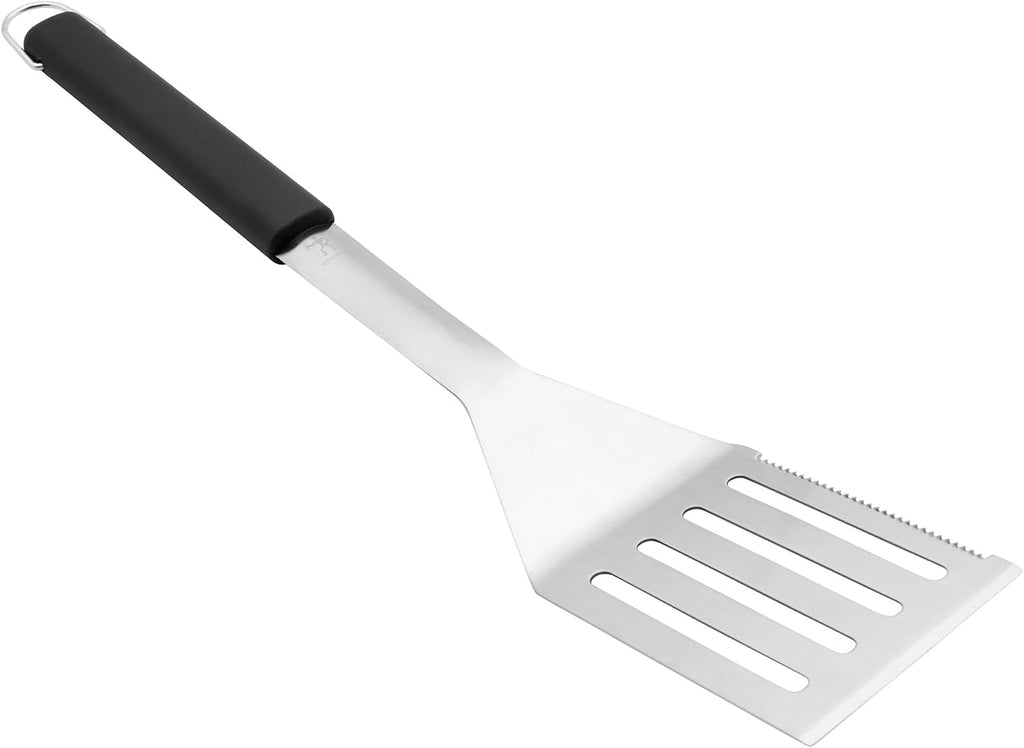 BBQ Grill Tool Set, 4-Piece Stainless Steel Barbecue Accessories with Spatula, Tongs, Fork & Basting Brush, Heavy