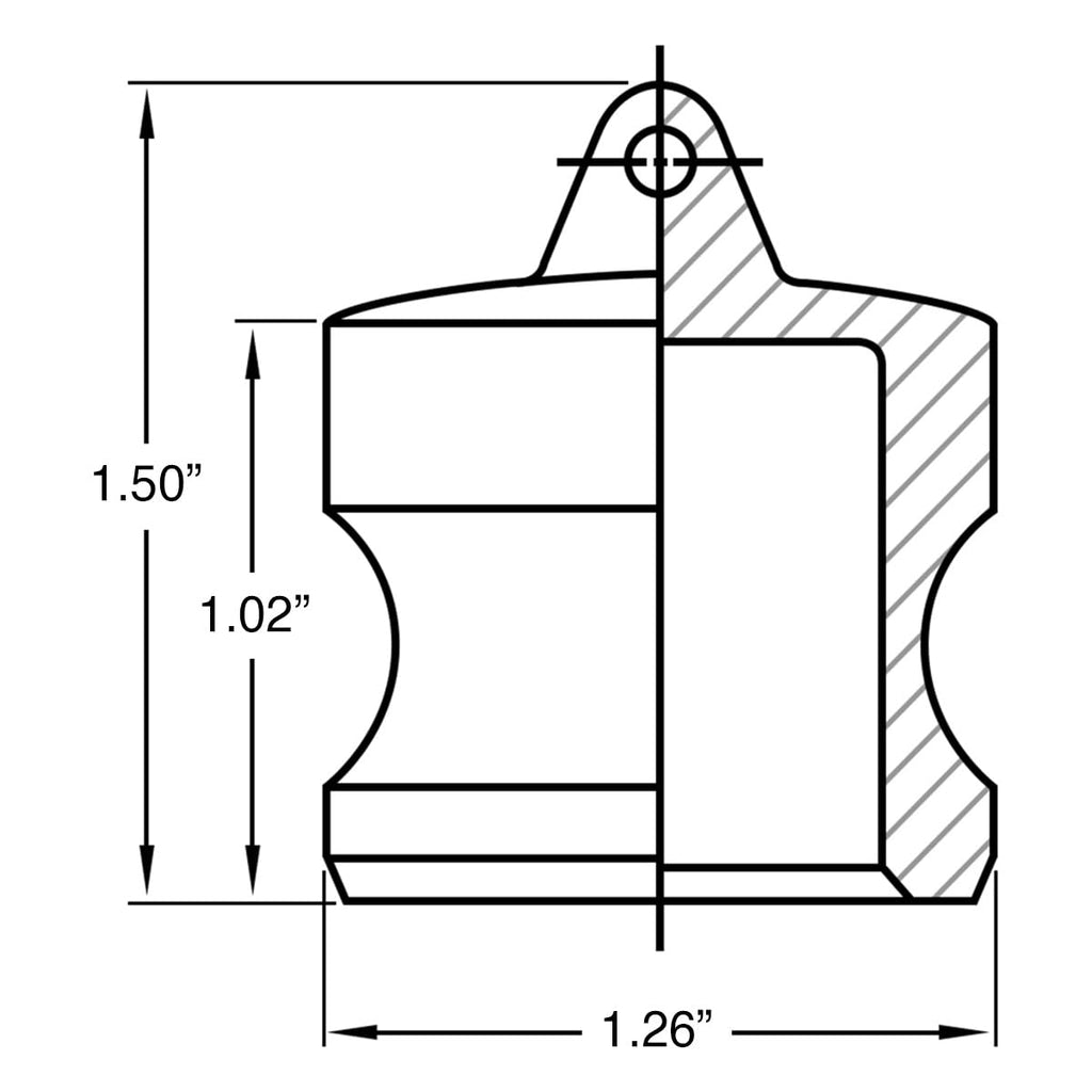 Gloxco Cam and Groove Fitting, Aluminum, Type DP, 3/4″ Camlock Dust Plug (CAM-07-DP-AL)