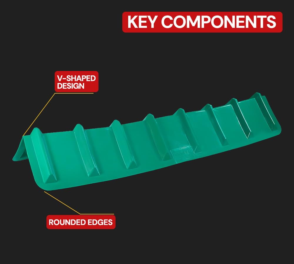 8"x8"x48" Green Flatbed Corner Protector - V Shaped Edge Guard for Tie-Down Winch & Ratchet Straps - Plastic Corner