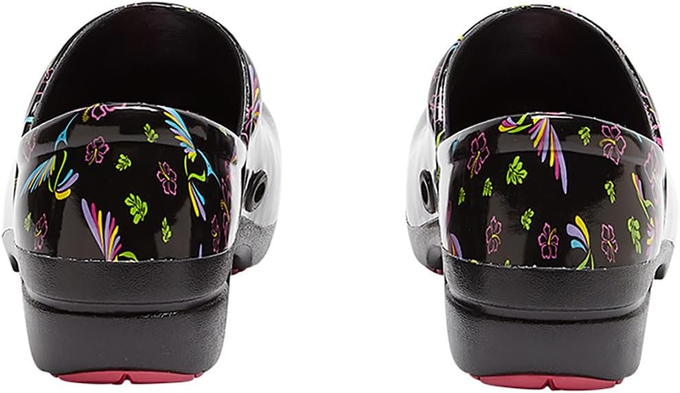 SR Angel Clogs, Nursing Shoes, Tropical Hummingbirds, 11W/9M
