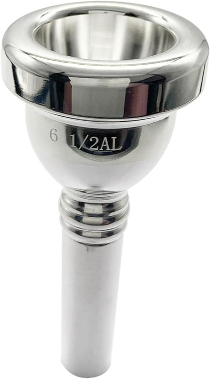 6 1/2AL Silver Trombone Mouthpiece - Professional Grade Brass Instrument Mouthpiece for Tenor Trombone, Premium Sound