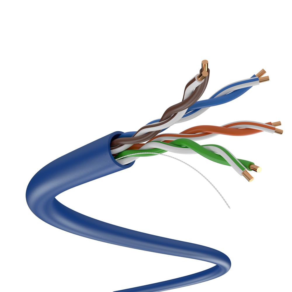 SolidLink 1000ft CAT5e Ethernet LAN Cable 24AWG Solid CCA UTP Wire (Blue)