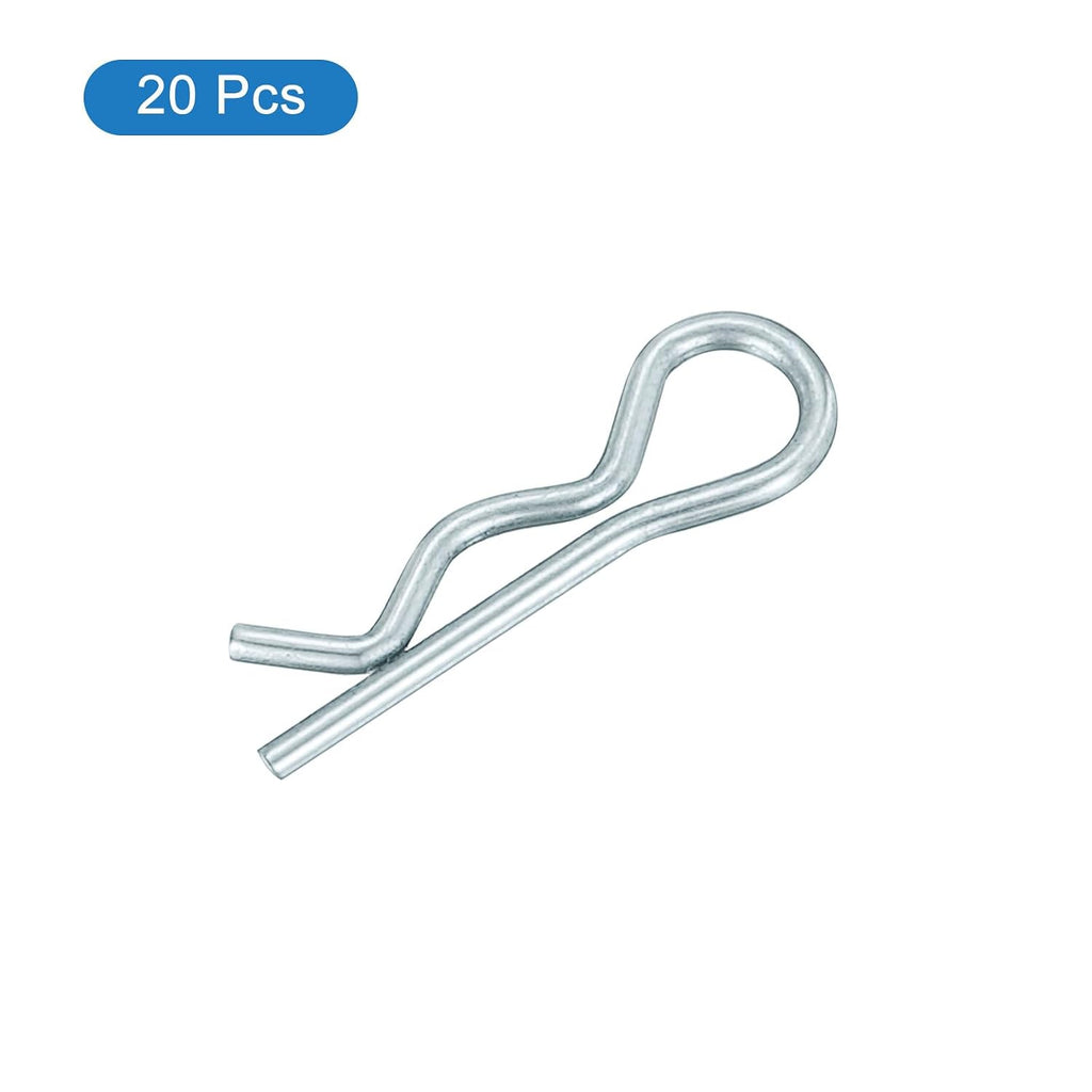 1 mm x 17 mm Cotter Pins Spring Fastener, Hitch Pins Retaining Pin R Clip Hairpin Carbon Steel Silver Tone 20 Pcs