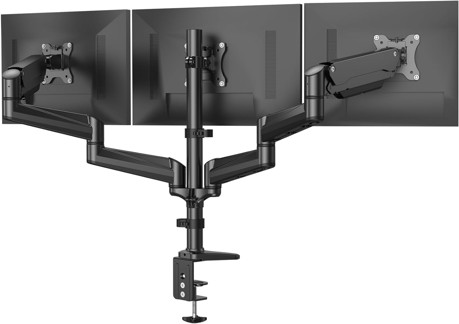 Triple Monitor Mount for 17 to 32 inch Screens, Adjustment Gaming Triple Monitor Stand with Swivel, Tilt, Rotation
