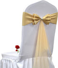 Pack of 20 Double Bows Organza Stretch Chair Sashes, for Wedding Party Chair Cover Decoration, Spandex Stretch Chairs