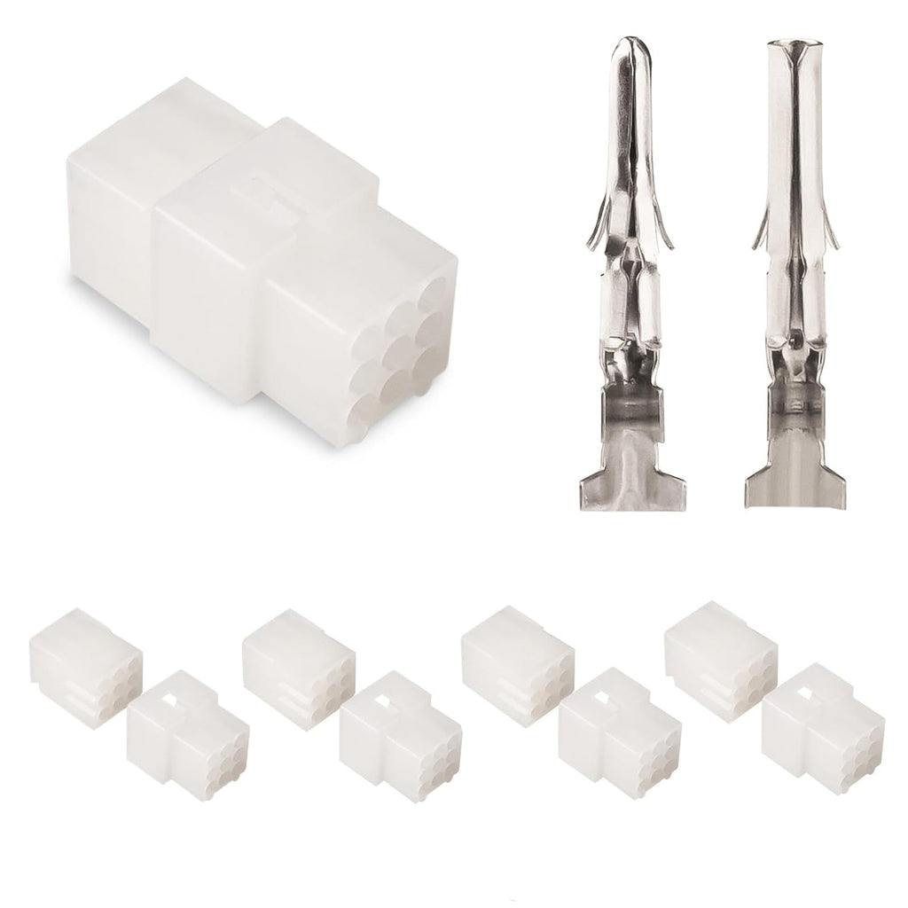JRready ST6410 062" 9 Pin Conenctor Kit Molex Male and Female Power Housing Plug 18-24AWG Crimp Terminals 1.57mm Dia, Pins Sockets Standard .062" 03061092 and 03062092 3.68mm Pitch 4Pairs