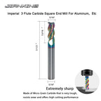JIANXING 5/16" Carbide Square End Mill, 3 Flute, DLC Coating, 4 Pcs