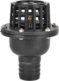 Pump Foot Check Valve, Durable Backflow Prevention with Large Capacity Mesh Strainer for Agricultural Irrigation Industrial Use Stainless Steel Black 1.5in 1Pc