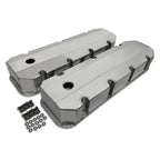 Aflle Racing Polished Aluminum Tall Valve Covers w/Hole Fit Chevy BBC