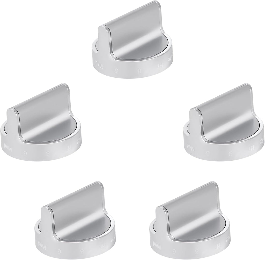 Gas Stove Knobs for Whirl-Pool Model WFG540H0ES1 WFG540H0ES0 WFG715H0ES0 WFG715H0ES1 WFG540H0AS1 Oven Knobs Replacements.(5 Pcs)