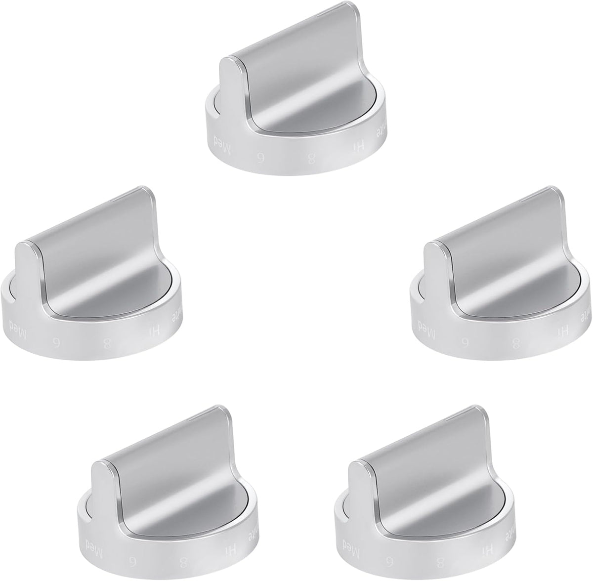 Gas Stove Knobs for Whirl-Pool Model WFG540H0ES1 WFG540H0ES0 WFG715H0ES0 WFG715H0ES1 WFG540H0AS1 Oven Knobs Replacements.(5 Pcs)