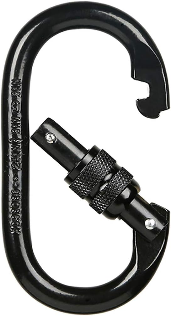 Heavy Duty Locking Climbing Carabiner Clip CE Rated 25 kN 5600 LB Rugged Terrain Approved Industrial Strength Twist