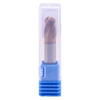 3/8" 4 Flute Solid Carbide Ball Nose End Mill, Double End, TiSiN Coated