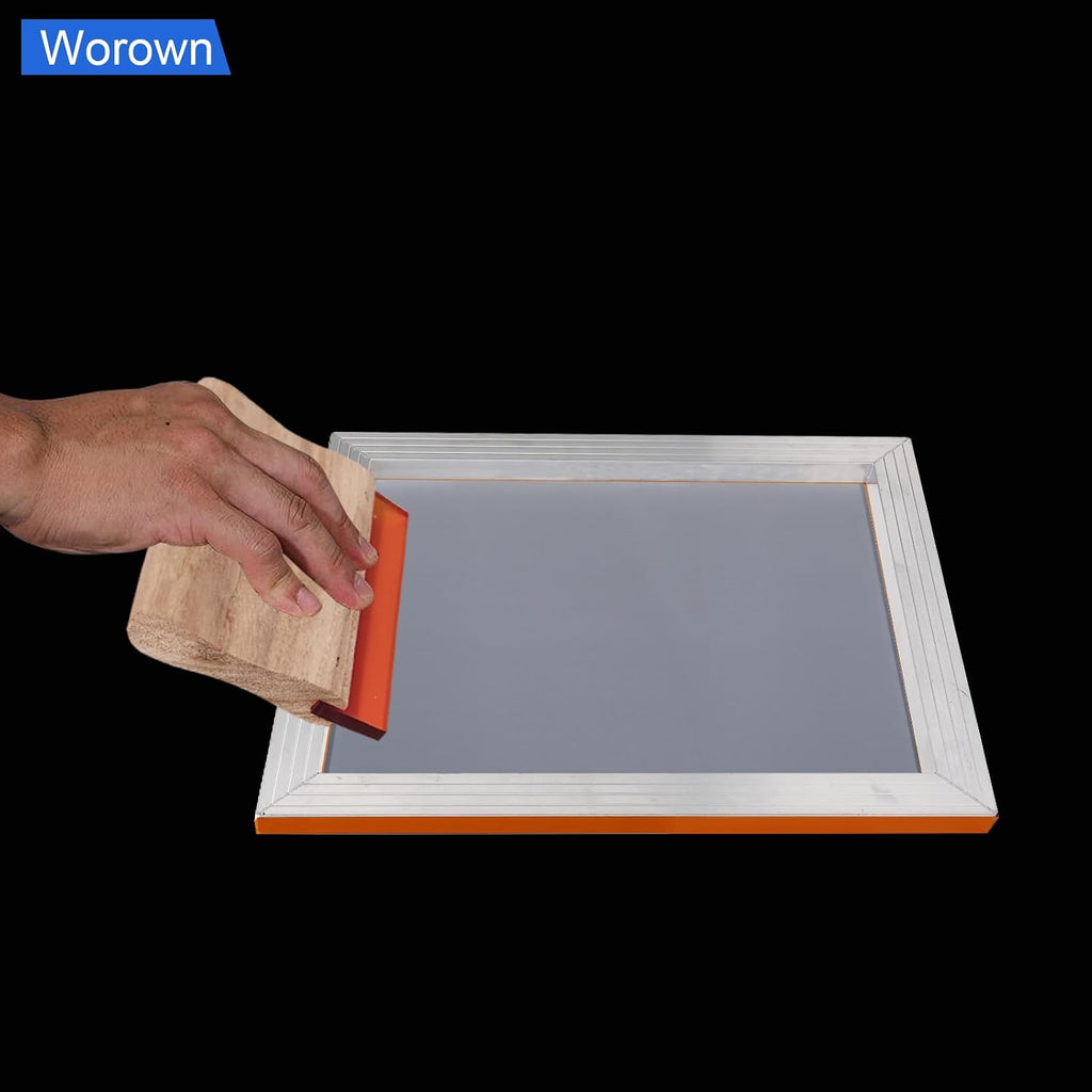 8 x 10 Inch Aluminum Silk Screen Printing Frame with 110 White Mesh, and Including 4 x 6 Inch Wooden Screen Printing
