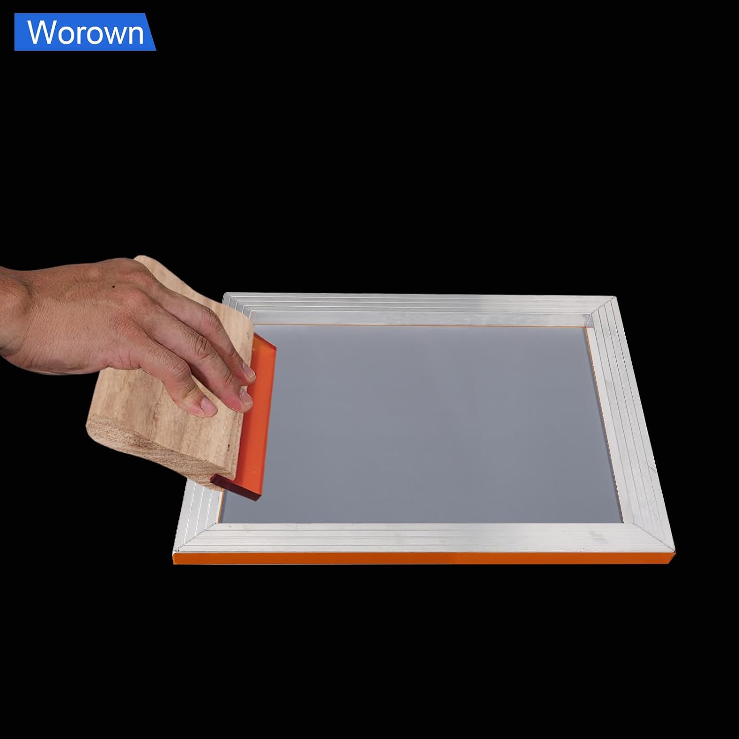 8 x 10 Inch Aluminum Silk Screen Printing Frame with 110 White Mesh, and Including 4 x 6 Inch Wooden Screen Printing
