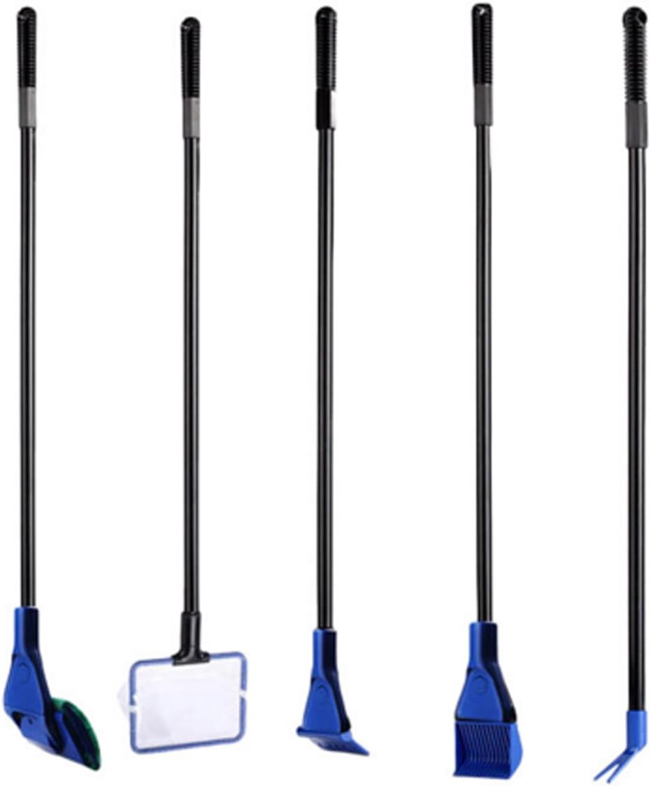 Aquarium Fish Tank Cleaning Kit - 5 in 1 Algae Scraper Set - Siphon Vacuum for Water Changing and Sand Cleaner