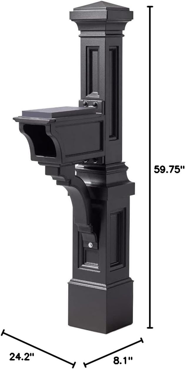 Atherton Mail Post, Mailbox Not Included, Weather Resistant, Large Outdoor Mailbox Post, Made of Durable Plastic