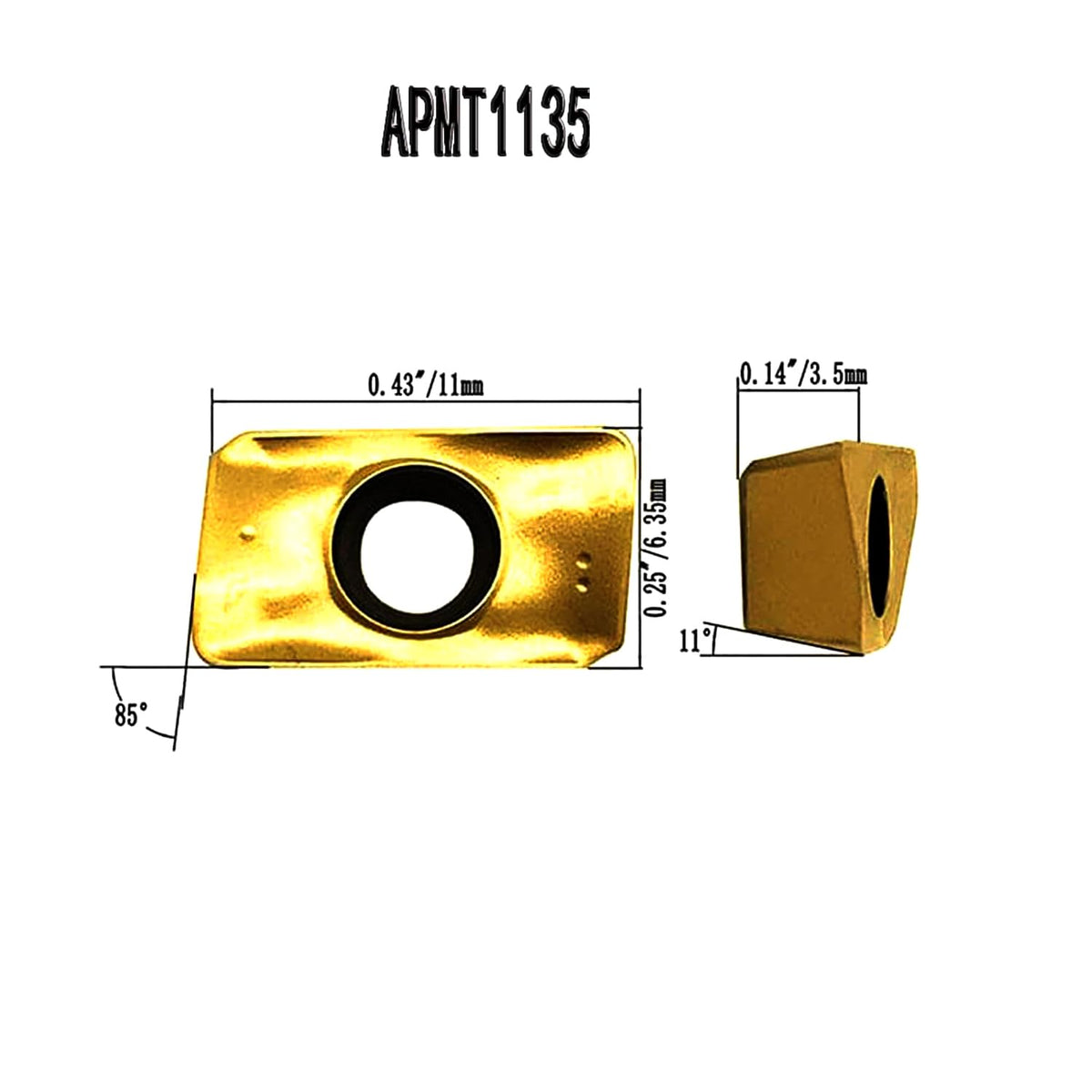 20PCS APMT1135 Yellow Carbide Inserts Turning Inserts Lathe Inserts Replacement Indexable Cutting Tools-XUHAI