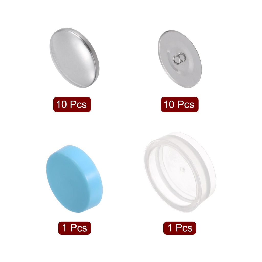 10 Sets Self Cover Button Kit 60L 1.5" 38mm with Wire Backs