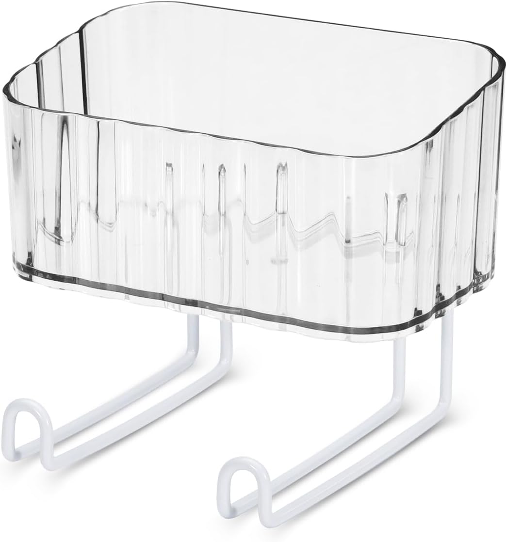 Wall Mount Headband Holder Hair Accessories Organizer, Self Adhesive Scrunchie Holder with Clear Acrylic Caddy for