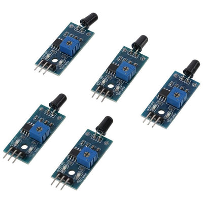 5Ppcs LM393 Fire Source Detection Module, 3.3V-5V Detector Sensor, 3 Wire IR Infrared Flame Sensor Module, Wide Voltage IR Infrared Arduino