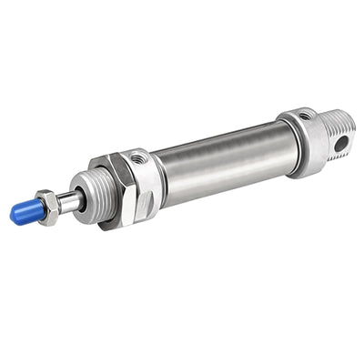MA Mini Pneumatic Cylinder, 16mm Bore 10mm Stroke M5 Port, Dual Action Single Rod Air Cylinder, Stainless Steel Body for Industrial Automation