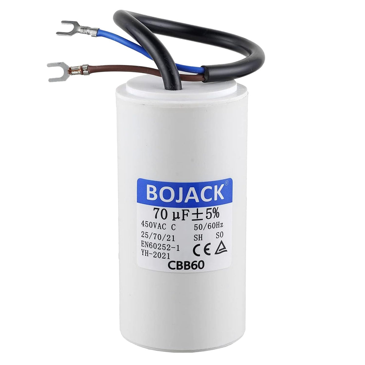 BOJACK 70 uF 450V AC 70 MFD CBB60 Wire Lead Cylinder Motor Run SH Capacitor