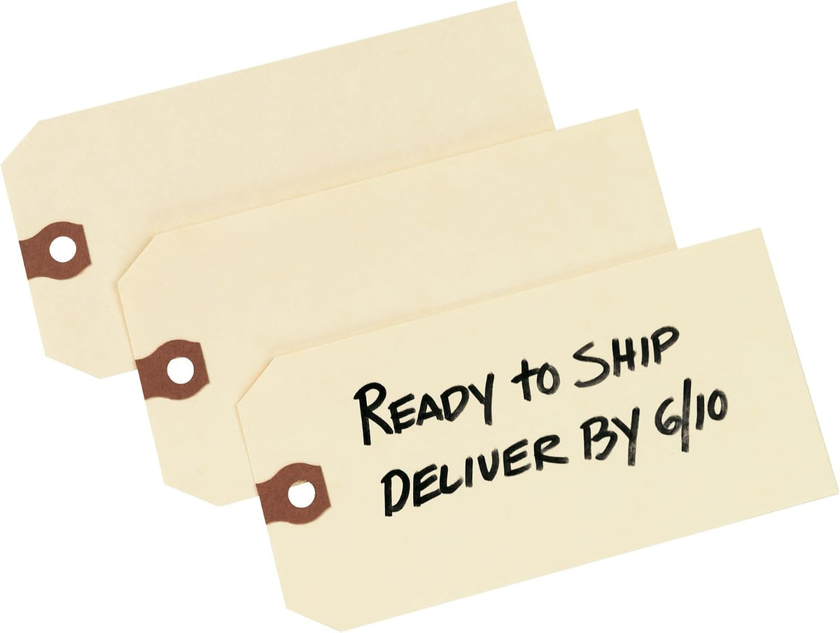 Unstrung Shipping Tags, 11.5 pt. Stock, 5-1/4" x 2-5/8", 1,000 Manila Hang Tags (12306)