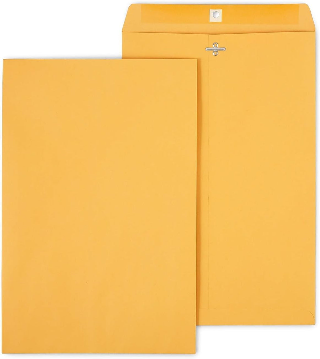 10x15 Kraft Clasp Envelopes, Brown, Extra-Large, 10/Pack